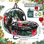 Shappy 10 Pieces Wreath Storage Bags 30 Inch Dual Zippers,Clear, Black - Image 3