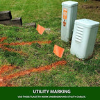 Fluorescent Orange Marking Flags 1000 Pack - 4x5x15 Inch Bulk Yard Flags - Markers For Lawn, Irrigation, Landscaping, Survey & Sprinkler Head Marking - Image 6