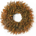 26'' Lush Fall Wreath for Front Door, Faux Autumn Boxwood Wreath Outdoor by GreenMoon