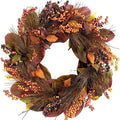 TEMPUS 20 inch Thanksgiving Wreath Magnolia Leaves with Pine Needle Yellow Berry Wreath for Front Door Harvest Festival Decor Window Wedding Autumn Outdoor Indoor Décor by TEMPUSDECOR