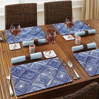 CounterArt Indigo Diamond Boxed Set of 4 Premium Hardboard Placemats - Image 6