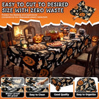54 Inch X 100 Feet Plastic Table Cover Roll Disposable Halloween Tablecloth Pumpkin Ghost Hand Plistic Table Covers for Halloween Party Decorations (Pumpkin Ghost Hand, 100 Feet) - Image 4