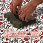 Ridhi Prune Red Hand Block Print Cotton Christmas Tree Skirt 60 Inch - Image 5
