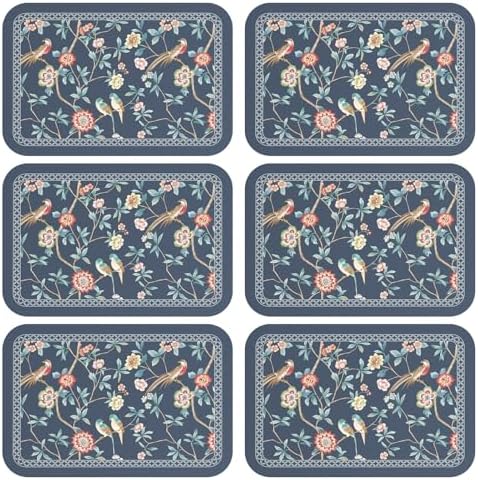 patdrea Designer Chinoiserie PVC Placemats Set of 6,12"x17"-Lanruoting B by patdrea
