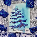 Handmade Winter or Christmas Wreath Love Peace Joy - Image 2