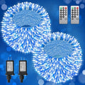 Blue White Christmas Lights Outdoor,Total 710FT 1800 LED,Extra Long String Lights Waterproof, Timer & Memory, 8 Modes Dimmable Plug in Fairy for Outside Tree Wedding Patry by JIXXULVU