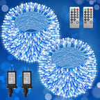 Blue White Christmas Lights Outdoor,Total 710FT 1800 LED,Extra Long String Lights Waterproof, Timer & Memory, 8 Modes Dimmable Plug in Fairy for Outside Tree Wedding Patry by JIXXULVU