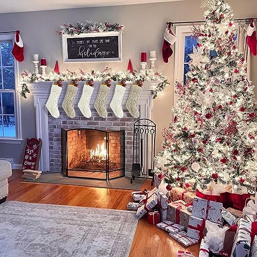 Fesciory Christmas Stockings 6 Pack, 14 Inch Cable Knit Xmas Decor - Image 3