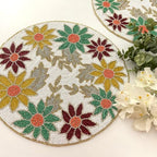 Enliven Handmade Floral Placemats, 14 Inches Lightweight Decorative Placemats, Perfect for Dining/Wedding/Party/Everyday Use & Easy to Clean, Elegant Placemats (Multicolor) - Image 3