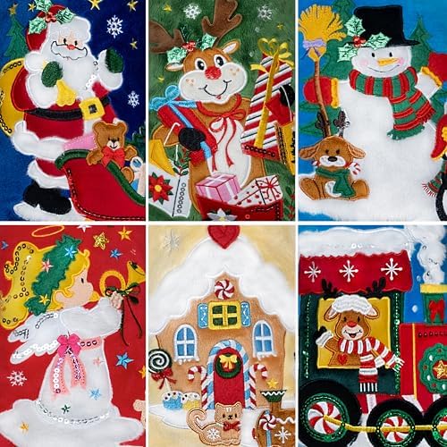 BHD BEAUTY Christmas Stocking Fluffy Cartoon 3D Soft Faux Fur for Family Decorations Hanging Ornament for Xmas Holiday Party 6 Pack - Image 3