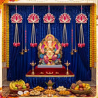 Pinkunn 24 Pcs Diwali Lotus Hangings Decor for Home Indian Pooja(Tassel) - Image 2