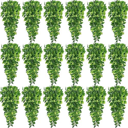 Hoteam 18 Pcs Artificial Hanging Greenery Plants, Pothos by Hoteam