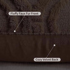 decorUhome Faux Fur Soft Dark Brown Throw Pillow Covers 24x24 Set of 2 - Image 6