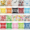 Mindsoft 20 Pcs Holiday Pillow Covers 18 x 18 Summer Pillow Cover 4th of July Fall Pillowcase Decorative Seasonal Cushion Case for Farmhouse Home Sofa(Holiday) by Mindsoft