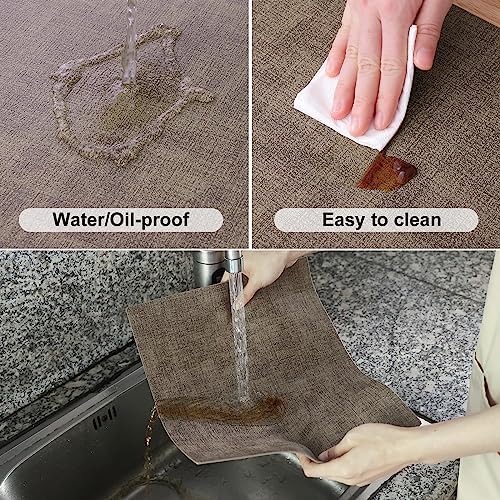 Homaxy PU Faux Leather Placemats for Dining Table, Set of 12, Dark Brown - Image 4