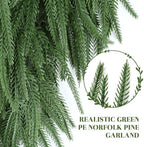 Alupssuc 9FT Christmas Garland, Artificial Real Touch Norfolk Pine Garland - Image 4