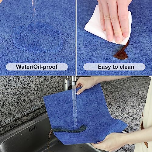 Homaxy PU Faux Leather Placemats for Dining Table, Set of 8, Sea Blue - Image 4
