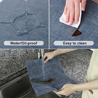 Homaxy PU Faux Leather Placemats for Dining Table, Set of 12, Blue - Image 4