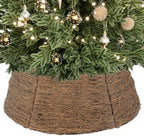ELYKEN 28 Inch Christmas Tree Collar, Wicker Xmas Tree Collar for 7.5 ft Trees, Boho Woven Tree Skirt, Rustic Farmhouse Basket for Tree Base Cover, Round Tree Ring for Pencil Trees by ELYKEN