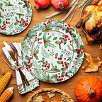 Christmas Party Supplies, Serve 50, Christmas Seasonal Holly Tableware Includes: Paper Dinner Plates, Dessert Plates, Luncheon Napkins and Beverage napkins, Great for Party Decorations - Image 6