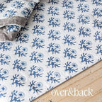 Over&Back 18x90 Hand-Blocked Printed Cotton Table Runner - Washable Table Runners for a Custom Home Decor Tablescape - Perfect for Coffee Table, Dinner Table, Living Room, and More - Blue Bloom - Image 6