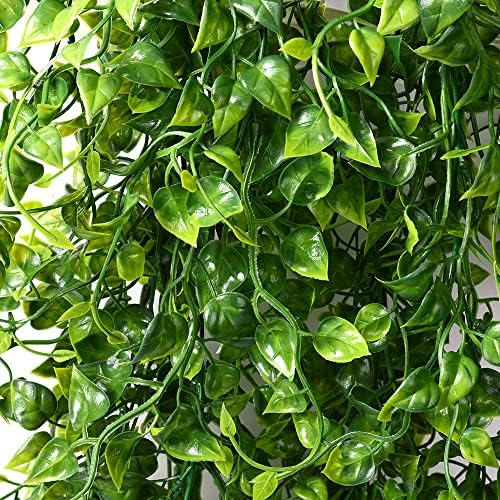Artificial Hanging Plants 32-in Fake Hanging Plant Fake Ivy Vine Outdoor UV Resistant Plastic Plants (6, Green) - Image 3