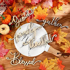 Jetec 40 Pieces Thanksgiving Decor Thankful Grateful Blessed, Wood Color - Image 4
