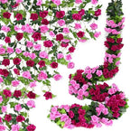 Floweroyal 6 Pack Artificial Flower Garlands 15.8FT Fake Rose Vines Silk Flowers Hanging Rose Ivy for Wedding Arch Party Home Garden Wall Decor (Fuchsia) by FloweroyalCrafts
