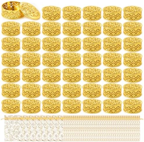 Yexiya 48 Pack Golden Indian Return Gift Boxes for Diwali Pooja, Glittery by Yexiya