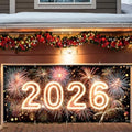 2026 New Year Garage Door Banner 7x16FT, Neon Glow 2026 Fireworks Garage Door Cover, Large Outdoor Happy New Year Decoration Backdrop for Garage Door, Fence, Yard, Party Photo Booth by ANNAQUEEN