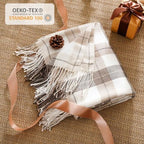 Fall Plaid Throw Blanket for Couch, Farmhouse Throw Blanket 49"x63" - Image 3