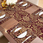 Loom and Mill Luxury Jacquard Damask Table Runner 13x72 inch, Burgundy Red - Image 3