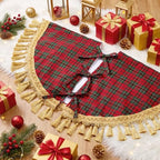 Blueweenly 48 Inch Christmas Tree Skirt, Red and Green Plaid - Image 4