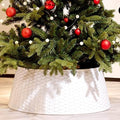 HarcoHome Christmas Tree Collar, 28.4" D Round Base Cover, Plastic Rattan Collar, Tree Ring for Artificial Trees, Tree Skirt for Artificial Xmas Tree Decorations (Extra Large, White) by HarcoHome