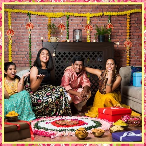 Wonderjune 10 Pcs Lotus Decorations for Pooja Diwali,Bell Style - Image 3