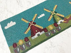 Enliven Windmills and Tulip Fields Handmade Beaded Table Runner, 13x36 Inches Lightweight Decorative Table Runner, Perfect for Dining/Wedding/Party/Everyday Use & Easy to Clean, Elegant Beaded Runner - Image 2