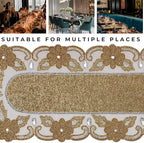 Elegant 36" Gold Beaded Table Runner – Handmade Decorative Beads Runner for Christmas & Thanksgiving – Festive Gold/Ivory Table Decor for Dining, Parties & Holidays - Image 7