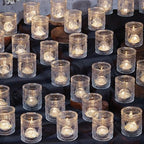 Clear Votive Candle Holders Set of 48- Glass Tealight Candle Holders Bulk by DARJEN