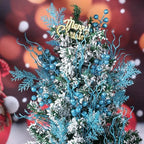 75 Pcs Christmas Glitter Tree Picks 3 Styles Berry Stems, Light Blue - Image 6