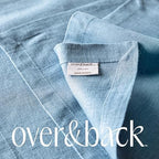 Over&Back Set of 4 Washed 100%-Linen Woven Placemats - Colorful Dining Table Mat - Machine Washable - Kitchen and Home Decor - Blue - Image 6