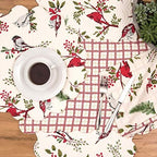 C&F Home Sprig Chickadees & Red Cardinals Birds 100% Cotton Quilted Christmas Table Runner Xmas 14" x 51" Festive Winter Holidays Home Kitchen Dining Dinner Table Tabletop Machine Washable Scalloped - Image 4