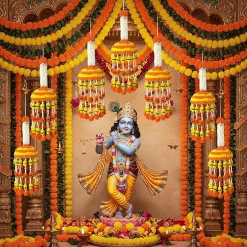 LoveNspire Jumbo Artificial Marigold Flowers Jumbo Jhoomar Indian Themed Party Decorations Wedding Diwali Navratri Puja Decor Day of the Dead Dia De Los Muertos Ofrenda Mexican Fiesta Halloween - Image 6