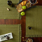 DII Variegated Tabletop Collection, Placemat Set3x19, Olive Green, 6 Piece - Image 4