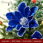 8PCS Large Christmas Magnolia Flowers for Christmas Tree Wreath - Image 7