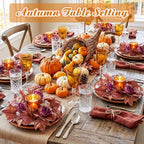 Umigy 6 Set Fall Candle Holders Glass Votive, Flower, Brown - Image 4