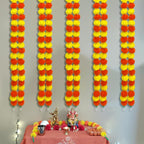 10 Pieces Golden Yellow Marigold Garland 5ft Faux Flowers Indian Decorations for Pooja Dia De Los Muertos Diwali, Events, Weddings - Yellow Orange - Image 5