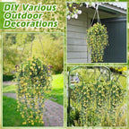 Hotop 6 Pcs Artificial Hanging Plants Ivy Vine with Flowers, Yellow - Image 4