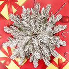 24Pcs Snowy Artificial Pine Needles Branches Twigs 10.6" Fake Frosted Pine Picks Greenery Stems Christmas Pine Tree Picks Winter Fir Pine Sprays Sprigs for Crafts Wreaths Garlands Holiday Decor - Image 5