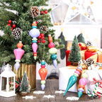 Soaoo 6 Pcs 6.3 in Pastel Color Mercury Glass Finial Christmas Ornaments - Image 3