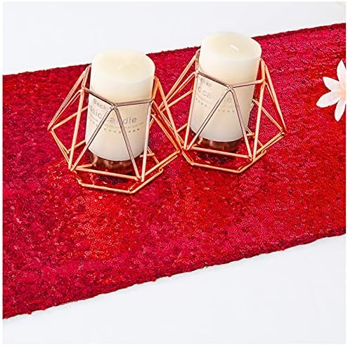 Red Sequin Table Runner 12 Pack 12''x108 Glitter Table Runner - Image 3